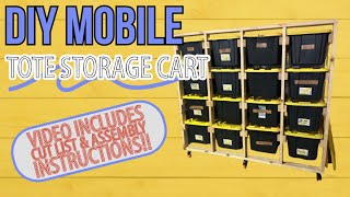 #DIY Mobile Tote Storage Rack: The Best #Garage Storage System on Wheels!