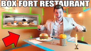 BOX FORT RESTAURANT CHALLENGE!! 📦🍔 Box Kitchen, Food \u0026 More!