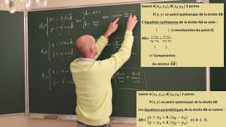 Equations paramétriques de droite n°1 - Cartésiennes de droites - Implicite -Explicite - vectorielle