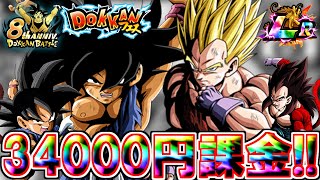 【ドッカンバトル・ガシャ】34000円課金!!　追いガシャ・GT元気玉狙い　8周年Wドッカンフェス【DragonBallZ DokkanBattle】