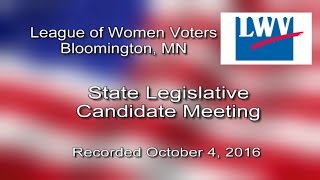 Bloomington League of Women Voters - State Legislative Candidates Forum