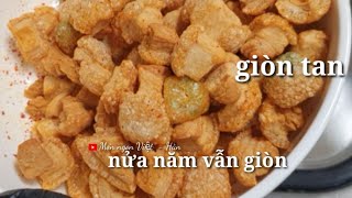 Thật đơn giản, không bị nổ , ai cũng làm được.  Tóp mỡ bì heo giòn thơm  cả nửa năm.