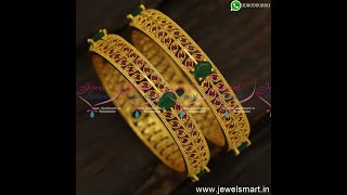 #shorts Jewelsmart One Gram Gold Bangles Colour Stones Studded Durable Jewellery Ideas Shop Online