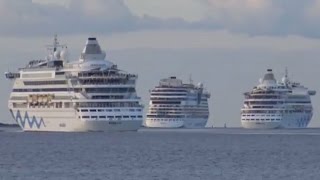 AIDAaura AIDAluna AIDAvita | AIDA Cruises meeting at Kiel Fjord on July 30th 2016 | 4K-Video