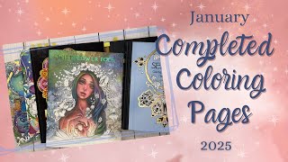 Janurary 2025 Completed pages | Adult Coloring