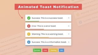 Animated Toast Notification with Progress Bar in HTML CSS & JavaScript