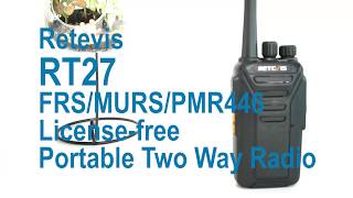 RT27 FRS MURSPMR446 License-free Portable Walkie Talkies