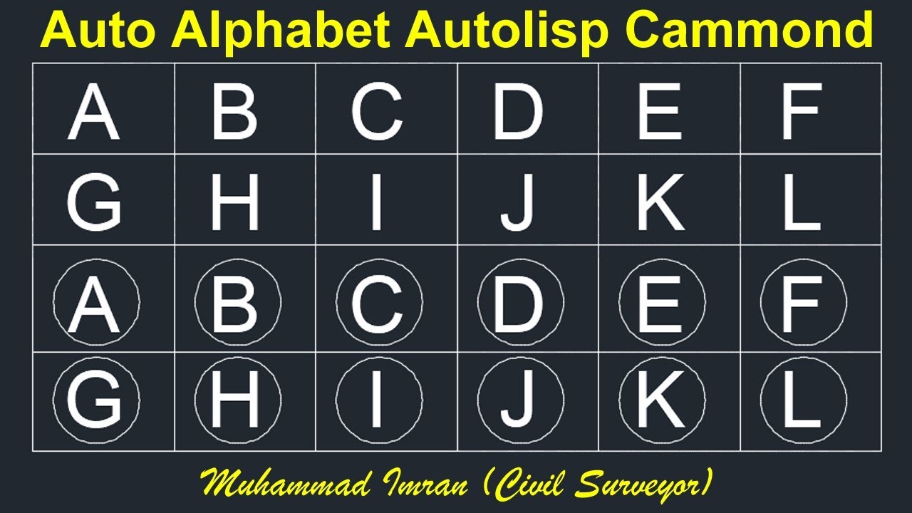 Auto Alphabet In AutoCAD|AutoLisp Command - YouTube