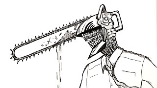 How to draw a Chainsaw Man easy