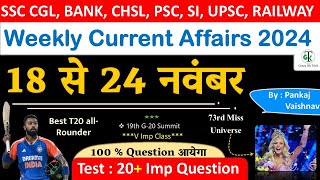 18-24 Nov 2024 Weekly Current Affairs | Most Important Current Affairs 2024 | CrazyGkTrick