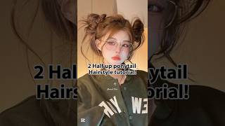 2 half up ponytail hairstyle tutorial #views #hairstyle #aesthetic #ytshorts #viralshort #trending