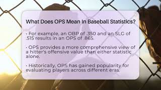 What Does OPS Mean In Baseball Statistics? - Baseball Statistics Vault