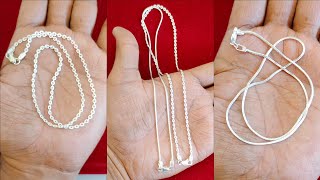 latest Silver Chain Designs for girls with Price 2023/light weight Silver Chain Designs