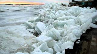 Ice flowing by Kotzebue - Churning and undercutting Part 1 of 4