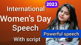 International Women's Day Speech in English| International Women's day 2023 | Speech on Women's Day