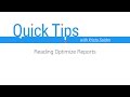 Quick Tips: Reading Optimize Reports
