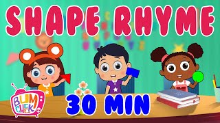 Learn Shapes for Kids 30 min | Shape Rhymes for Nursery | Shape Song | Bumcheek TV
