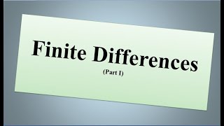 Finite Differences Part I (English)