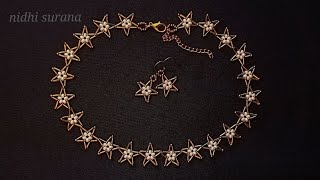 ⚜️Twinkling Stars, Necklace with Bugle beads/Beginners friendly Beading Tutorial