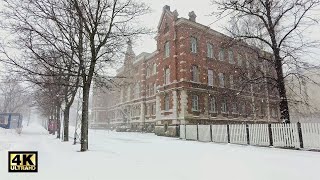 Walking in Helsinki Finland - Snowfall walk from Kallio to Pasila (09 March 2021)