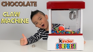 Chocolate Candy CLAW MACHINE Fun With Kinder Surprise Egg Peppa Pig Cookie Chupa Chups M&M's Ckn Toy