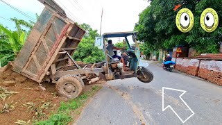 Công nông Bốc đầu , máy xúc múc đất | Diy  vehicle carrying soil lifts the top of the vehicle