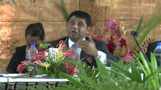 Fijian Attorney General Aiyaz Sayed-Khaiyum discusses the 2013 Constitution in Serua.