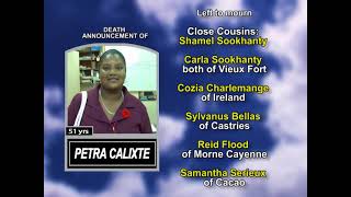 Petra Calixte ~ Long Obituary
