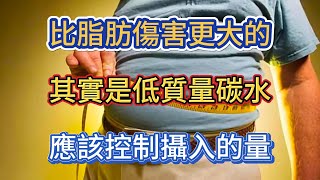 比脂肪傷害更大的其實是低質量碳水，應該控制攝入的量