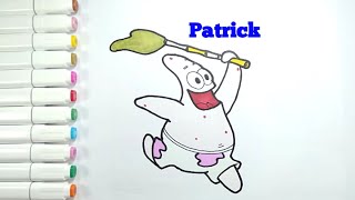 Gambar Kartun Patrick || Cara / Belajar Menggambar dan Mewarnai Untuk Anak-Anak || MayChannel