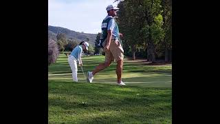 Nelly Korda and Rio Takeda chipping for Eagle