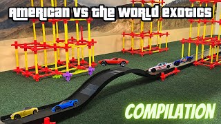 DIECAST CARS RACING TOURNAMENT | AMERICAN VS WORLD EXOTIC CARS COMPILATION