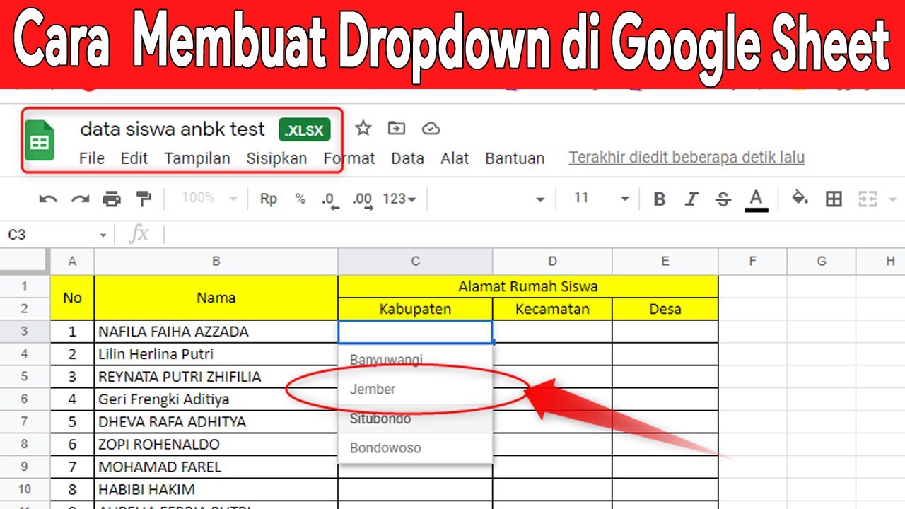 Cara Membuat Dropdown Di Google Sheet - YouTube