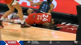 Tianna Hawkins LAYS OUT Destiny Slocum Going For Steal As Game Winds Down. Dirty Play Or Nah? #WNBA