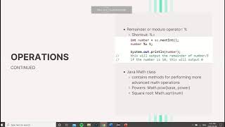 Lesson 2: Variables and Operations in Java
