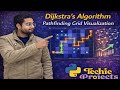 Dijkstra's Algorithm Pathfinding Grid Visualization | Visualizing Pathfinding Algorithms by Python