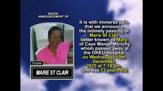 Marie St Clair ~ Short Obituary