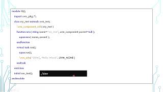 UVM 101 : 2 Hello World with uvm_test