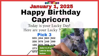 Capricorn Birthday Wishes - High - Quality Pick 3 Predictions - January 1, 2025 - Boss Numbers