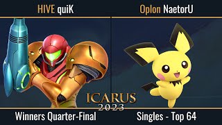 ICARUS 2023 - NaetorU (Pichu, Wolf) vs quiK (Samus) - Top 64 Winners Quarters-Finals