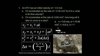 How to Solve One Dimensional Kinematics Example Problems (for Physics Courses)