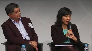 Ma Khin Mai Aung moderating the Q and A on Human Rights and European Perspectives