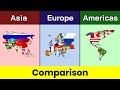 Asia vs Europe vs Americas | Asia | Europe | Americas vs Europe vs Asia | Comparison | Data Duck