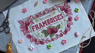 Готовая работа «Framboises» от Veronique Enginger. Вышивка крестом.