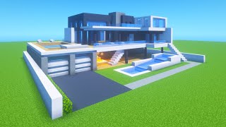 Minecraft Tutorial: How To Make A Modern  Mansion  "2021 Tutorial"