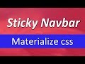 Sticky Navbar in Materialize Css | Fixed Top on scroll | Html, Css, Jquery