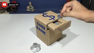 (DIY) How to make coin Bank box / coin saving box with cardboard