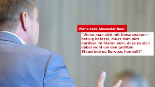 Plenarrede Alexander Baer vom 21.09.2023 zum Antrag CDU/DIE GRÜNEN: Kampf gegen Umsatzsteuerbetrug