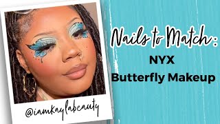 🦋Stamping Nails to Match: NYX Butterfly Makeup 🦋