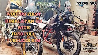 tubeless rim on himalayan 411 | first in the world | vlog 90 | @ROSHANJANGAM214